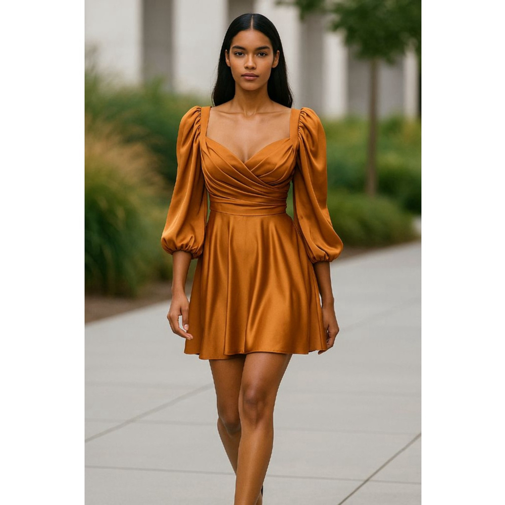 Mac Duggal Dress Size 2 Cognac Orange